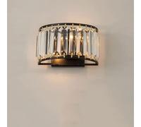 Applique da parete moderna in cristallo, applique a LED con montaggio a filo e paralume in K9, lampada comodino in a 2 luci,Lusso