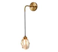 Applique da Parete Moderna in Cristallo - Elegante Lampada da Comodino in Ottone Dorato con Pendente a Goccia, lampadario in Cristallo K9 Regolabile per Camera da Letto, Soggiorno, corridoio
