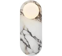 Applique da parete moderna in marmo ovale a striscia lunga, applique in pietra di alabastro contemporanea, apparecchio di illuminazione per interni, per soggiorno, camera da letto, corridoio, isola de