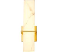 Applique da parete moderna in marmo spazzolato oro, applique da toeletta in alabastro, lampada da parete con 3 modalità di colore, luce da parete for soggiorno, comodino, comodino, bagno(60cm)