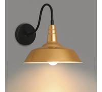 Applique da parete moderna in stile industriale, lampada da parete colorata a collo d'oca in stile rustico con paralume a ombrello in metallo, lampada vintage per ristorante, bar, barbecue, negozio,