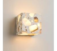 Applique da Parete Moderna in terrazzo Forme quadrate e rettangolari con LED COB integrati Illuminazione Verso l'Alto e Verso Il Basso Effetto Marmo Naturale Ideale per Camera da Letto Soggiorno bagn