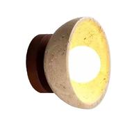 Applique da Parete Moderna in travertino Giallo con Base in Legno Attacco G9 Lampada da Interno Vintage a Cablaggio Fisso per Isola Cucina Sala da Pranzo Camera da Letto Ufficio Noce