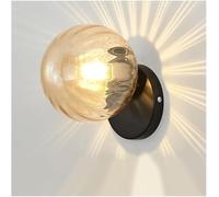 Applique da parete moderna in vetro a righe ambrate - base E26/E27 eleganti accenti dorati, illuminazione perfetta per soggiorno, camera da letto, corridoio, scale e toletta
