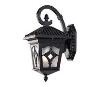 Applique da Parete Moderna in Vetro, Retrò, Tradizionale,Da da Parete,Da da Parete Vintage E27, Lanterna da Parete Firenze, Europea, per Giardino, Strada, Patio, Luce Esterna/Nero