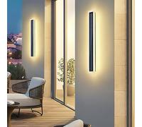 Applique da parete moderna Lampada da parete solare per esterno con telecomando Lampada da parete a led Impermeabile Ip65 Applique da parete esterna Moderna in acrilico Nero Esterno Illuminazione da