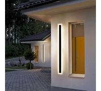 Applique da parete moderna Lampada da parete solare per esterno con telecomando Lampada da parete a led Impermeabile Ip65 Applique da parete esterna Moderna in acrilico Nero Esterno Illuminazione da