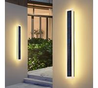 Applique da parete moderna Lampada da parete solare per esterno con telecomando Lampada da parete a led Impermeabile Ip65 Applique da parete esterna Moderna in acrilico Nero Illuminazione da parete