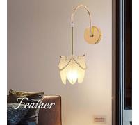 Applique da Parete Moderna Minimalista in Metallo E14 per Interni con Paralume in Vetro, Pendente a Forma di Perla, per Camera da Letto, Soggiorno, Ristorante, Hotel