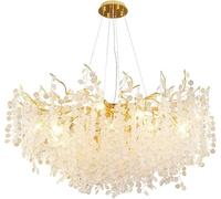 Applique da parete moderna nordica, lampadario di cristallo per sala da pranzo, soggiorno, lusso, arredamento romantico per la casa.(Round d80cm)