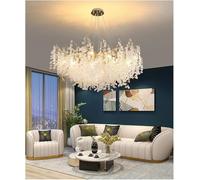 Applique da parete moderna nordica, lampadario di cristallo per sala da pranzo, soggiorno, lusso, arredamento romantico per la casa.(Round d100cm)