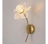 Applique da Parete Moderna per Interni in Acrilico a LED con Fiore Creativo 6 W con Base in Oro per Camera da Letto Comodino Soggiorno Ufficio,Un