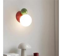 Applique da Parete Moderna per Interni, Stile Nordico, graziosa Lampada da Comodino per Studio, Decorazione per la casa (Rosso Verde 12 cm) (Rosso Verde 12 cm)