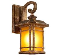 Applique da parete moderna retrò Cortile Giardino Balcone Porta Lampada esterna Interno Esterno Corridoio Impermeabile Lanterna quadrata in alluminio impermeabile Decorazione for la casa Chand(32cm)