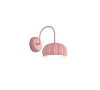 Applique da parete moderna rosa per cameretta dei bambini, paralume a forma di fiore arancione, lampada da parete moderna nordica di metà secolo con lampadina dimmerabile bianco latte, lampada da pare