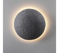 Applique da Parete Moderne A Forma di Luna per Interni Dimmerabili LED in Cemento Grigio Stile Rustico Vintage per Corridoio Soggiorno Camera da Letto Decorazione in Stile Country