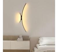 Applique da Parete Moderne a Striscia Lunga Nera, Applique da Parete per Interni con Design ad Arco e Metallo, Lampada da Parete contemporanea per Soggiorno, Camera da Letto, corridoio, Bagno, Il