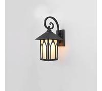 Applique da Parete Moderne for Esterni da Giardino con Applique in Vetro Smerigliato, luci da Portico Impermeabili, Lampada da Parete, Finitura Opaca Nera, 40 cm, Alluminio, plafoniera