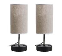 Applique da Parete Moderne, Lampada da scrivania Moderna con 2 Porte di Ricarica USB e 1 Presa CA, Lampada da Tavolo con Interruttore a Pulsante e Cavo, lampade da Comodino in Metallo E27 con Par