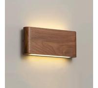 Applique da Parete Moderne LED Dimmerabili per Interni in Legno di bambù Lampada da Parete Lunga in Stile Rustico con Luce Verso l'Alto E Verso Il Basso Lampada da Parete Lineare per Corridoio Cam