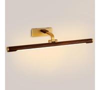 Applique da Parete Moderne LED Lineari per Bagno Lampada da Specchio in Rame Lampada da Posizionare sopra Lo Specchio Luci per Il Trucco con Motivo Noce Lampade per Mobiletto con Specchio da Toelett