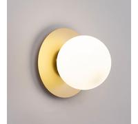Applique da Parete Moderne per Interni, Sfera di Vetro, Lampada da Comodino in Metallo Vintage E27, Lampada da Parete per Soggiorno, Camera da Letto, corridoio