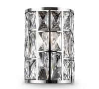 Applique Da Parete Moderno Gelid Metallo Cromo Cristallo 1 Luce E27 60W