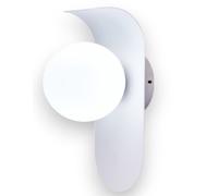 Applique da parete moderno lampada muro decorativa metallo bianco con sfera G9 [EEK: A]