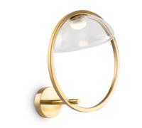 Applique Da Parete Moderno Lunare Metallo Ottone Vetro Luce Led 5W
