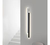 Applique da Parete Nera, Lunga Striscia lineare a LED, plafoniera contemporanea, Lampada da toeletta Minimalista per Bagno, Comodino Moderno per Camera da Letto, Soggiorno, corridoio