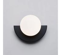 Applique da parete nordica con globo in vetro, lampada da parete geometrica, lampada da comodino per camera da letto, applique per soggiorno, lampade da parete per interni per soggiorno (nero)