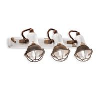 Applique da parete orientabile in ceramica bianco vintage 3 luci FLR-212