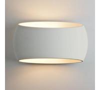 Applique da parete ovale in gesso verniciabile doppia emissione lampada R7s