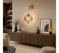 Applique da parete pendente a forma di cubo 3D stile minimal portalampada E27