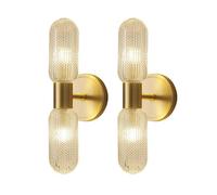 Applique da Parete per Bagno in Stile Moderno di metà secolo, lampade da Parete in Rame di Lusso Nordico, attacchi G9, Paralume in Vetro Creativo su e Giù, Illuminazione da Parete per Cucina, Cam