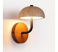 Applique da Parete per Camera da Letto Applique da Parete a Forma di Fungo per Camera da Letto Soggiorno Corridoio Travertino Naturale Legno massello LED 7,8 Pollici H 3,9 Pollici