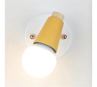 Applique da Parete per Camera da Letto, Applique da Parete nordica, Lampada da Parete Regolabile in Metallo colorato e Legno, Lampada da Lettura da Comodino, per Camera da Letto, Soggiorno, Corri