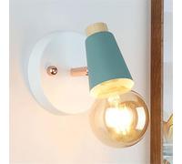 Applique da Parete per Camera da Letto, Applique da Parete nordica, Lampada da Parete Regolabile in Metallo colorato e Legno, Lampada da Lettura da Comodino, per Camera da Letto, Soggiorno, Corri