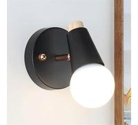 Applique da Parete per Camera da Letto, Applique da Parete nordica, Lampada da Parete Regolabile in Metallo colorato e Legno, Lampada da Lettura da Comodino, per Camera da Letto, Soggiorno, Corri