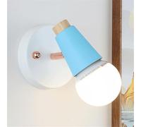 Applique da Parete per Camera da Letto, Applique da Parete nordica, Lampada da Parete Regolabile in Metallo colorato e Legno, Lampada da Lettura da Comodino, per Camera da Letto, Soggiorno, Corri