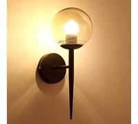 Applique da Parete per camere da Letto Lampada a Sfera in Vetro Trasparente postmoderna E27 Nordic Iron Cafe Bar Ristorante Balcone Foyer Villa