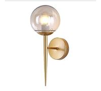 Applique da Parete per camere da Letto Lampada a Sfera in Vetro Trasparente postmoderna E27 Nordic Iron Cafe Bar Ristorante Balcone Foyer Villa