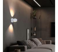 Lampada Parete da Corridoio Scala Up & Down Metallo Bianco Vetro 2x LED [EEK: E]