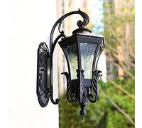 Applique da parete per esterni Applique in vetro, Lanterna da parete grande vintage impermeabile Lampada da parete esterna, Lampade da parete per esterni in alluminio IP54 per veranda, patio e cortile