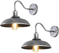 Applique da Parete per Esterni Collo D'Oca Impermeabile Fienile Chiaro in Ferro Lampade da Parete per Esterni Vintage Montaggio A Parete Fattoria Luce A Collo D'Oca per Portico Garage Pa, 2PCS