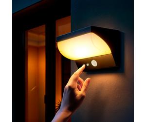 Applique da Parete per Esterni Solare LED 5W Alluminio con Sensore di