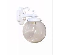 Applique Da Parete Per Esterno Lanterna 1 luce Shabby Chic Classica Bianca Sfera