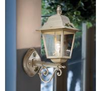 Applique da parete per esterno lanterna classica avorio e oro decorata FL-186