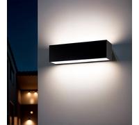Applique da Parete per Esterno LED 10W Doppia Luce Rettangolare Nero Lena