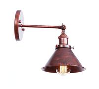 Applique da Parete per Interni 7 Colori Stile Retrò Industriale con Testa Singola Regolabile In Metallo Vintage Ideale per Loft Bar Soggiorno Sala da Pranzo (Rosso Rame)